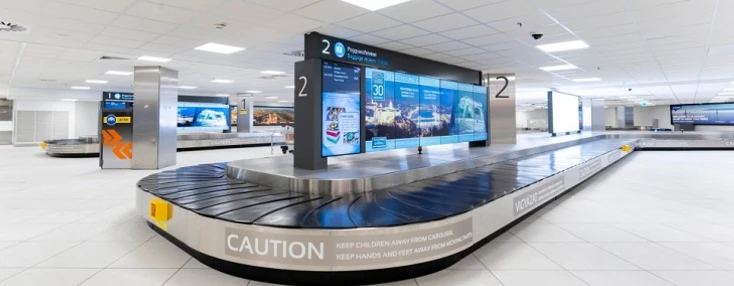 Handed-over baggage carousel on the BUD arrivals side